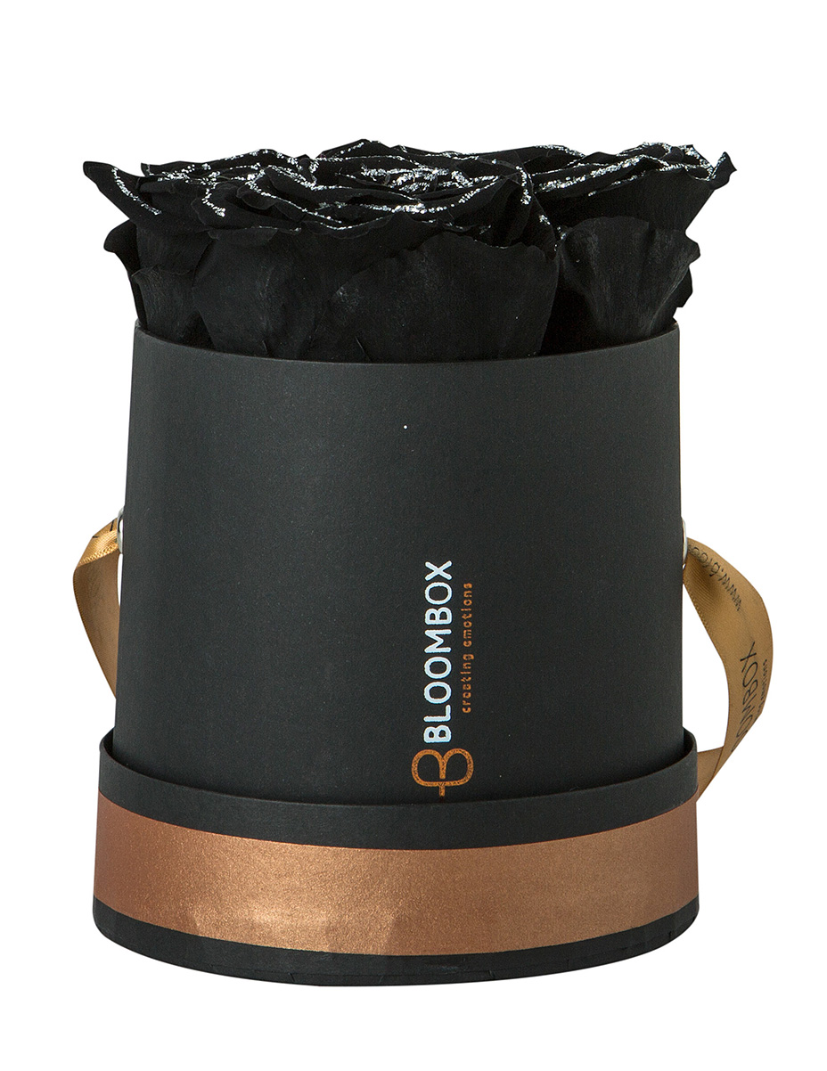 Bloom Box Emotional roses Small Frosted Black Round Black
